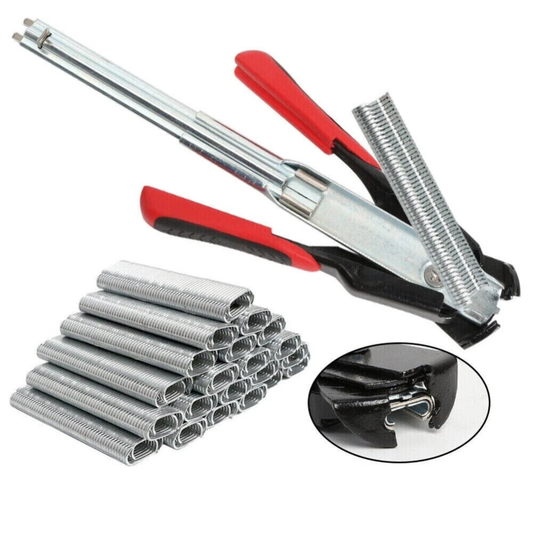2500x Hog Ring Gun Pliers Auto Feed C Clip Fence Fencing Tool Set
