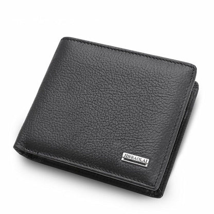 Coin Purse Wallet Genuine Mens Leather Wallet Multiple Card Slots Cowhide Black