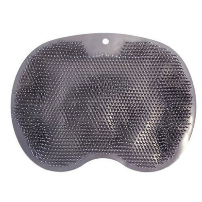 Grey Brush Cleaning Mat Shower Bath Foot Back Body Scrubber Massager Pad