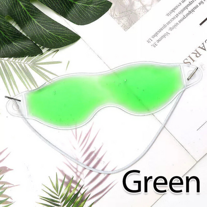 Ice Cool Pad Puffiness Headache Relaxing Gel Eye Mask Warm Hot Heat Green 1x