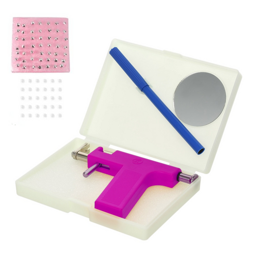 Purple Ear Piercing Gun Kit Professional Steel Ear Nose Navel Body