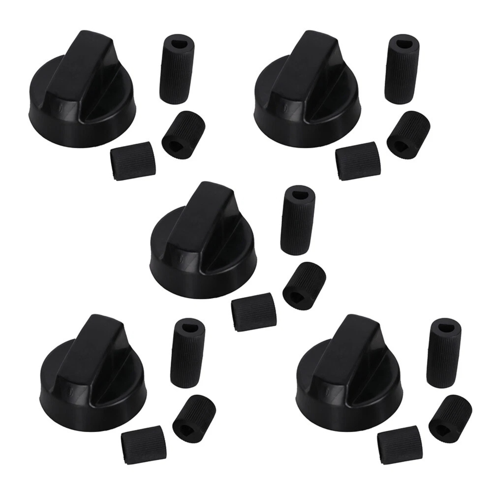 Knobs with Adaptors D Shaft Inserts 5 Sets Universal Electrical Gas Stove Oven