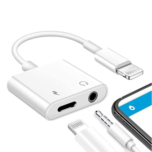 2 in 1 Adapter to AUX Headphone Charger iPhone Jack to 3.5mm Splitter