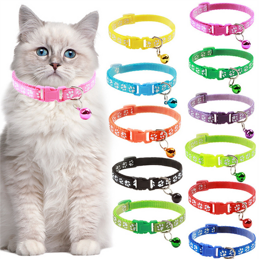 12pcs Adjustable Collar Bell Colours Pet Puppy Kitten Whelping ID Dog Ca