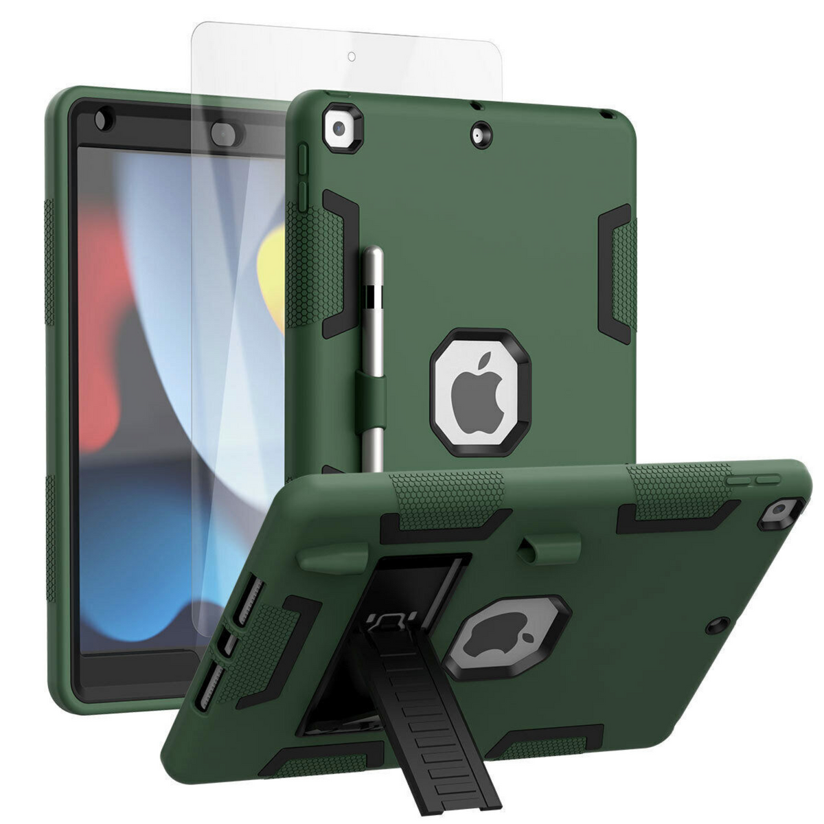Heavy Duty Shockproof Case + Screen Protector iPad 8th Gen