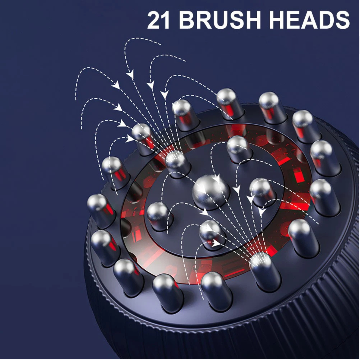 Rechargeable Massage Brush with Red Light and Heating Function