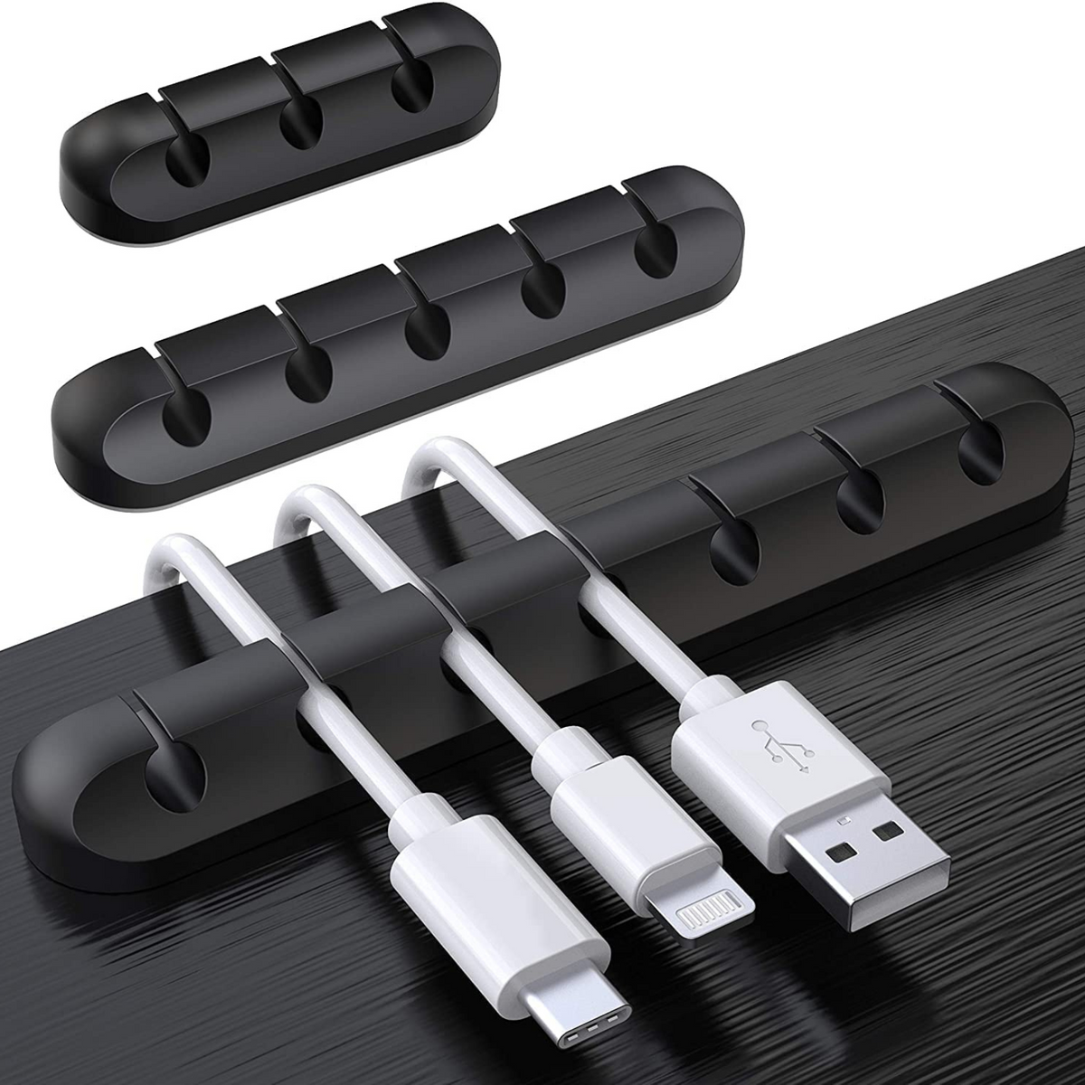 3x Cable Clips Organizer Cord Management USB Charge Cable Holder Desk Cable