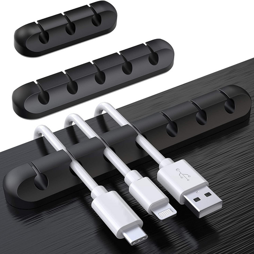 3x Cable Clips Organizer Cord Management USB Charge Cable Holder Desk Cable