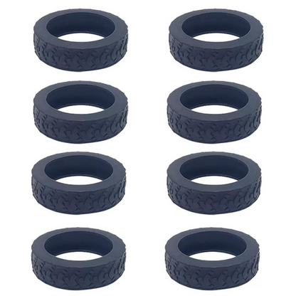8x Black Cover Silicone Luggage Compartment Wheel Protection Cover