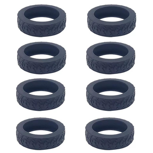 8x Black Cover Silicone Luggage Compartment Wheel Protection Cover