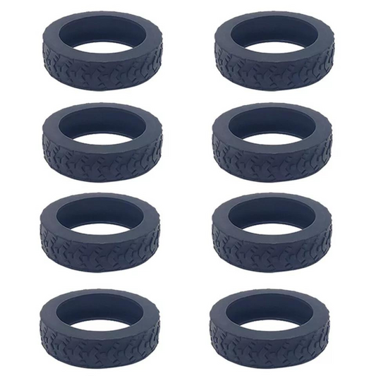 8x Black Cover Silicone Luggage Compartment Wheel Protection Cover