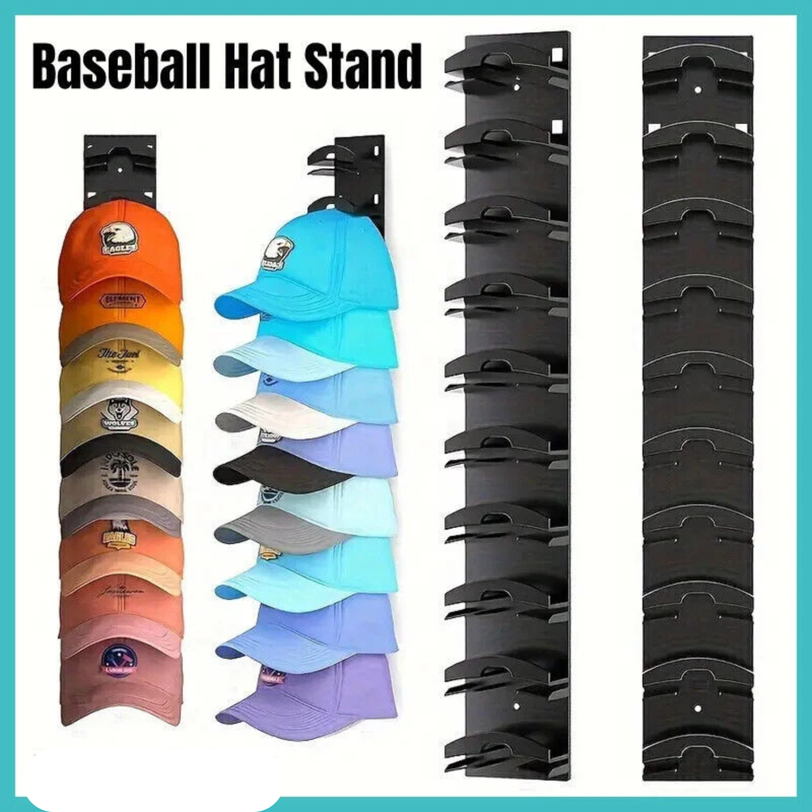 Wall Mounted Multi Tier Hat Rack Cap Organizer for Baseball Caps ...