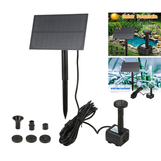 Water Pump Garden Pond Pool Solar Power Fountain Submersible Feature Kit Panel