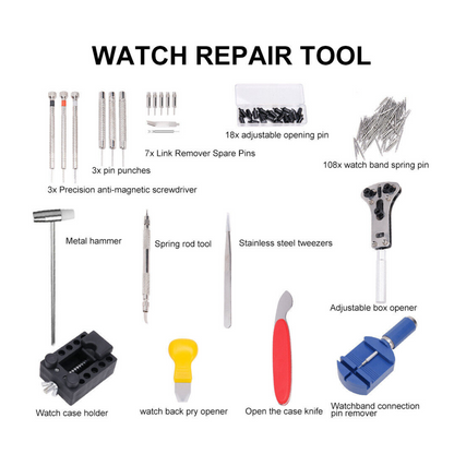 Remover Spring Pin Bars & Back Case Opener Kit For Watch Repair Tool Kit