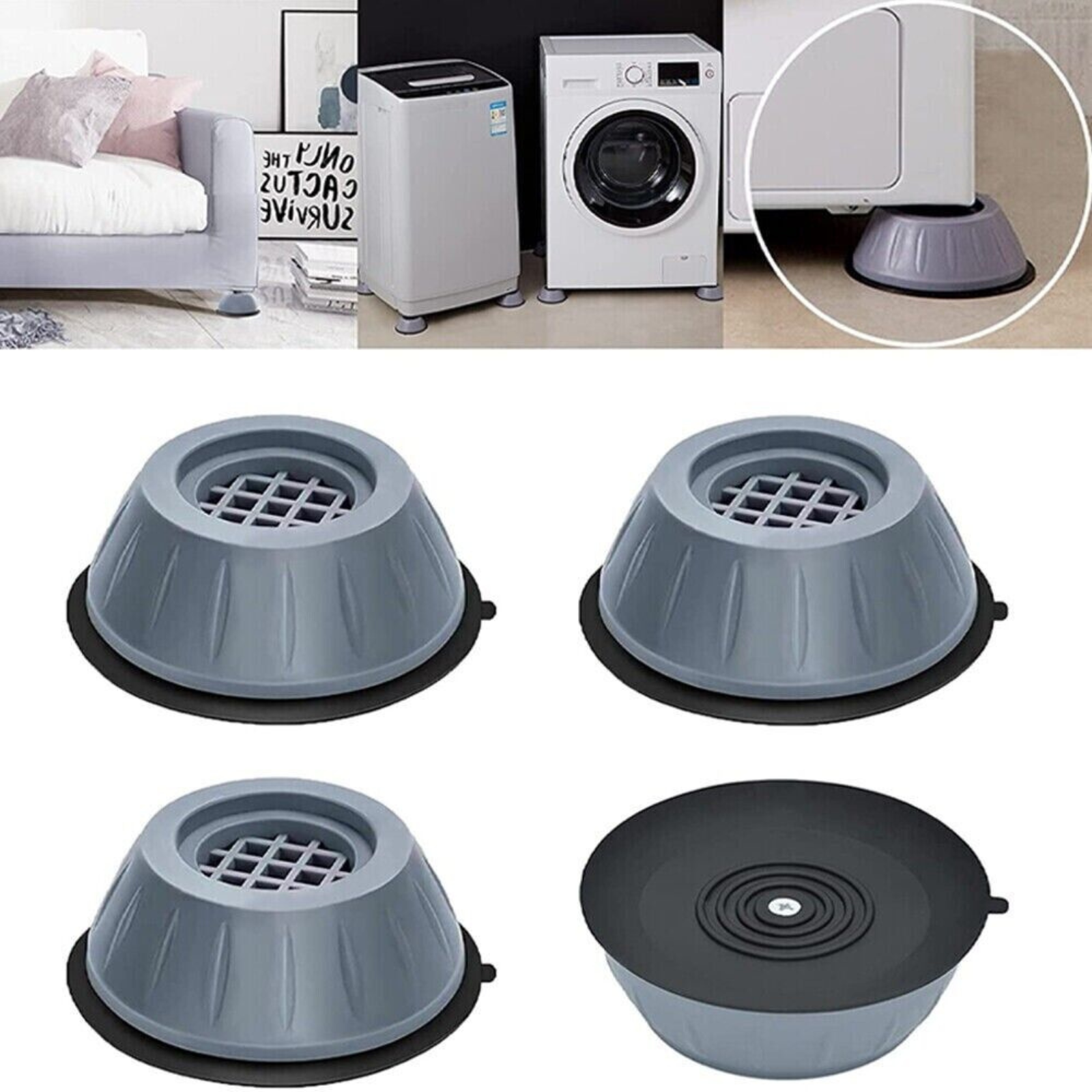 Anti Vibration Leg Stopper Foot Pad 4x Washing Machine Support Feet Pads