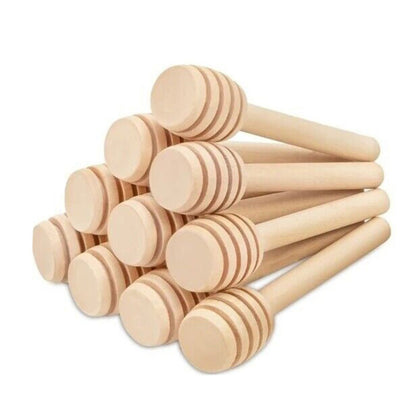 10pcs Wood Stirring Rod 8cm Mini Honey Dipper Wooden Drizzler Spoon