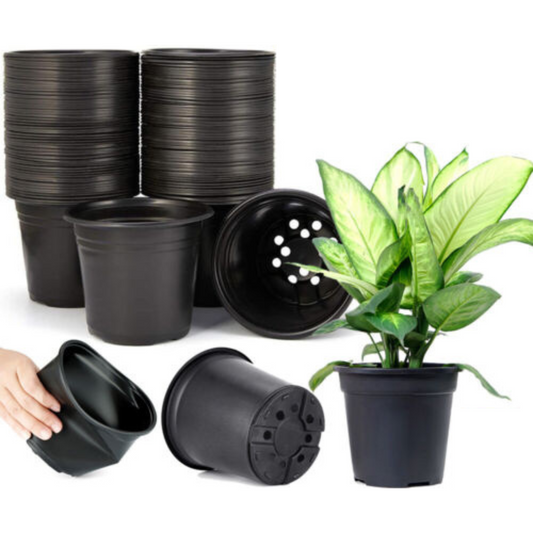 Black Plant Pots Nursery Seedlings Growing Garden Plastic Plant Flower Pots