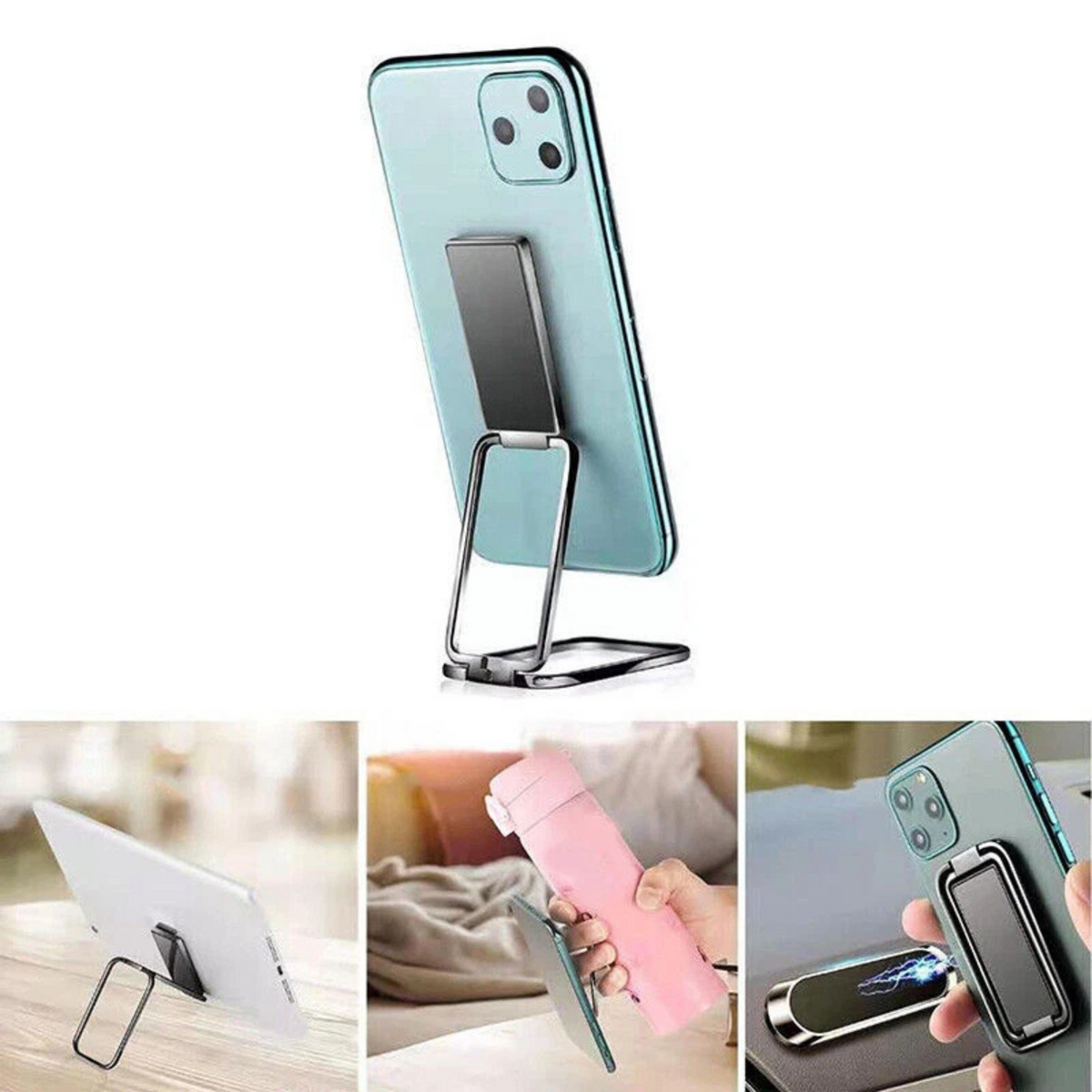 Bracket Desktop Stand Metal Mobile Phone Holder Portable Multifunctional Black