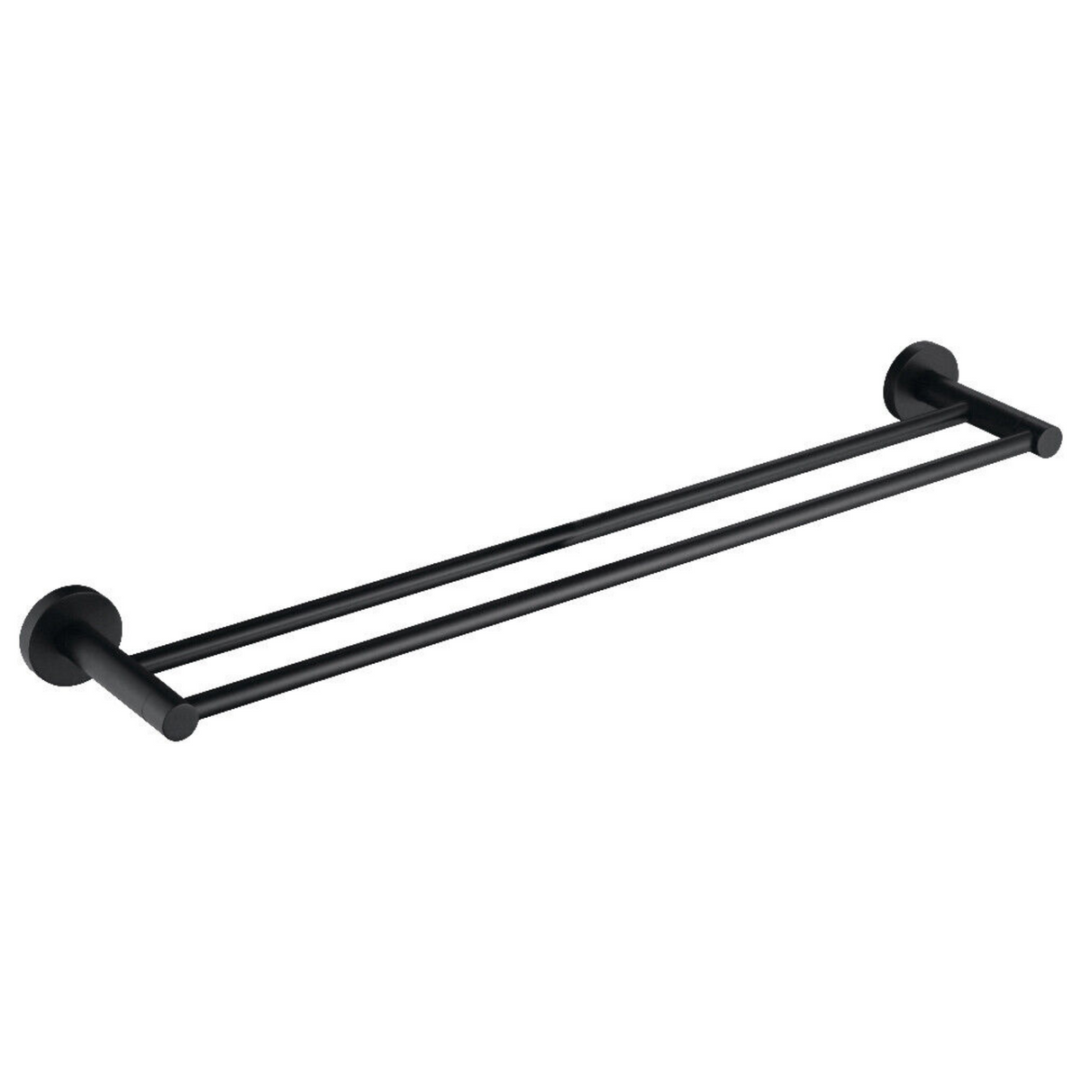 Bathroom Robe Hooks Towel Rail Racks Toilet Roll Holder 750mm Double Rail Black