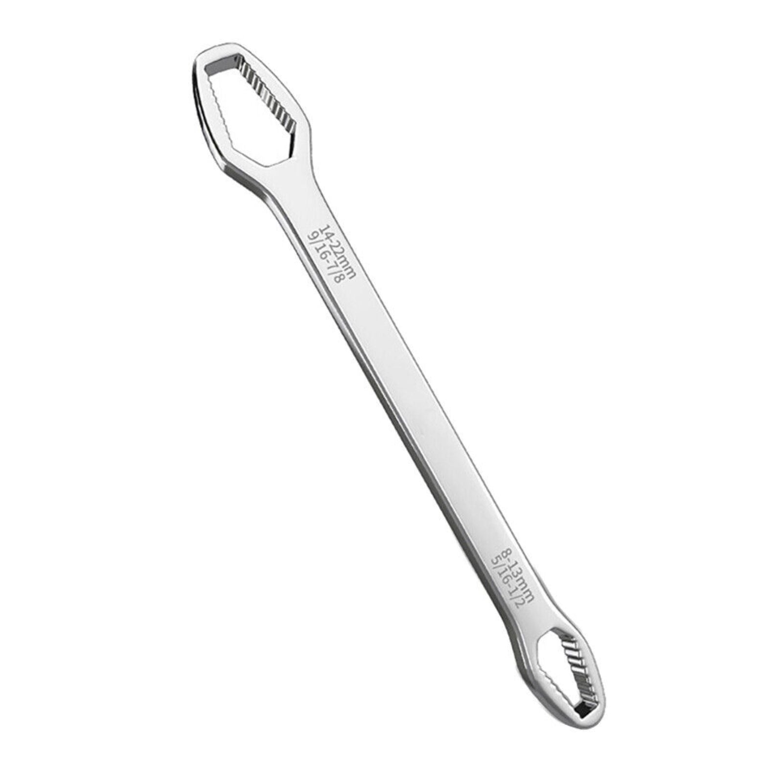Double Head Ratchet Spanner 8-22mm Universal Torx Repair Tool Wrench Silver