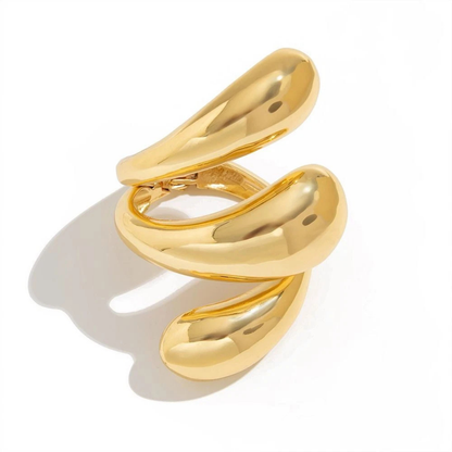 Gold Jewelry for Women Geometric Fashion Wide Metal Cuff Bracelet 01