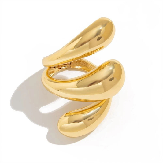 Gold Jewelry for Women Geometric Fashion Wide Metal Cuff Bracelet 01
