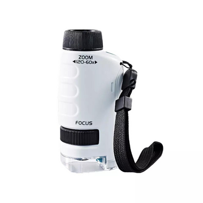 Portable Pocket Microscope Minilabsters Miniscope Kids, 60x-120x White