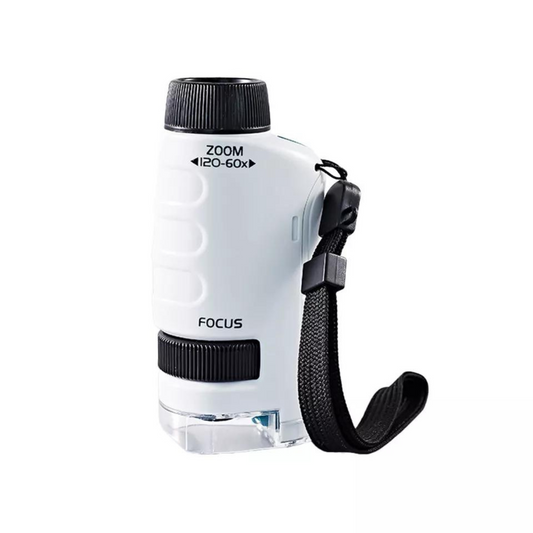 Portable Pocket Microscope Minilabsters Miniscope Kids, 60x-120x White