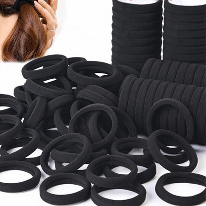 Elastic Hairband Ponytail Holder Black 50x Women Girls Hair Band Ties Rope Ring
