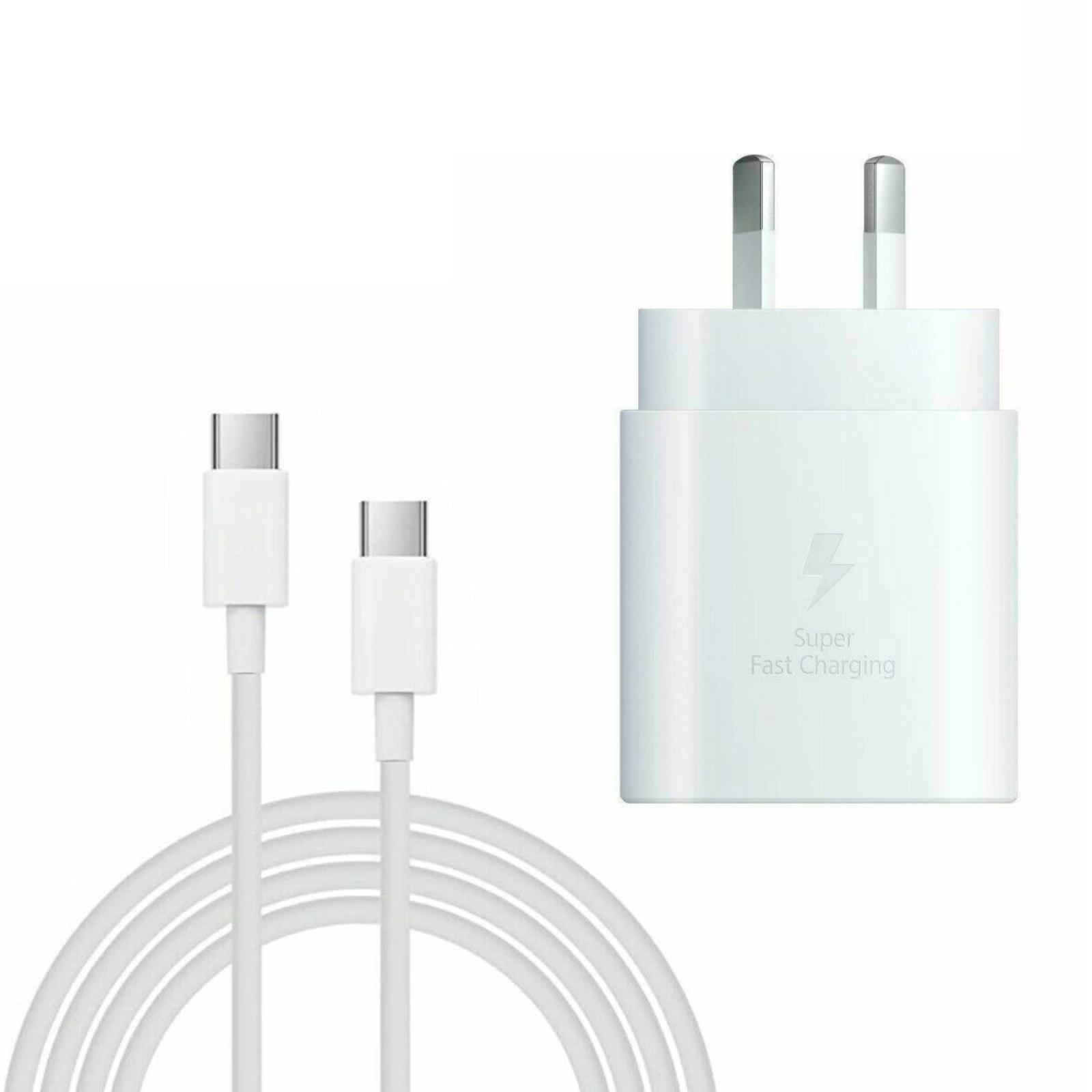 25W Super FAST Charger Genuine Original SamsungNote S8/10/S20/S20/S21+ White