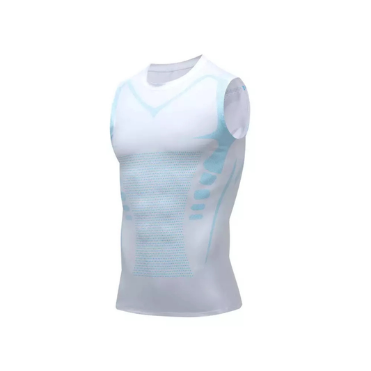 Shaping Sleeveless T-Shirt Energxcel Shaping Vest White Blue Large