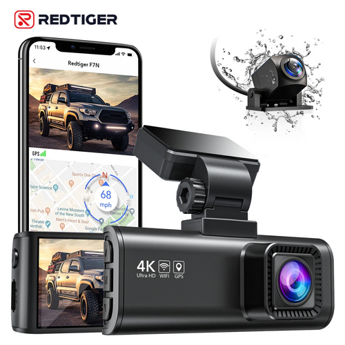 Rear Car DVR Dash Camera WiFi Video Recorder REDTIGER 4K Dash Cam Front