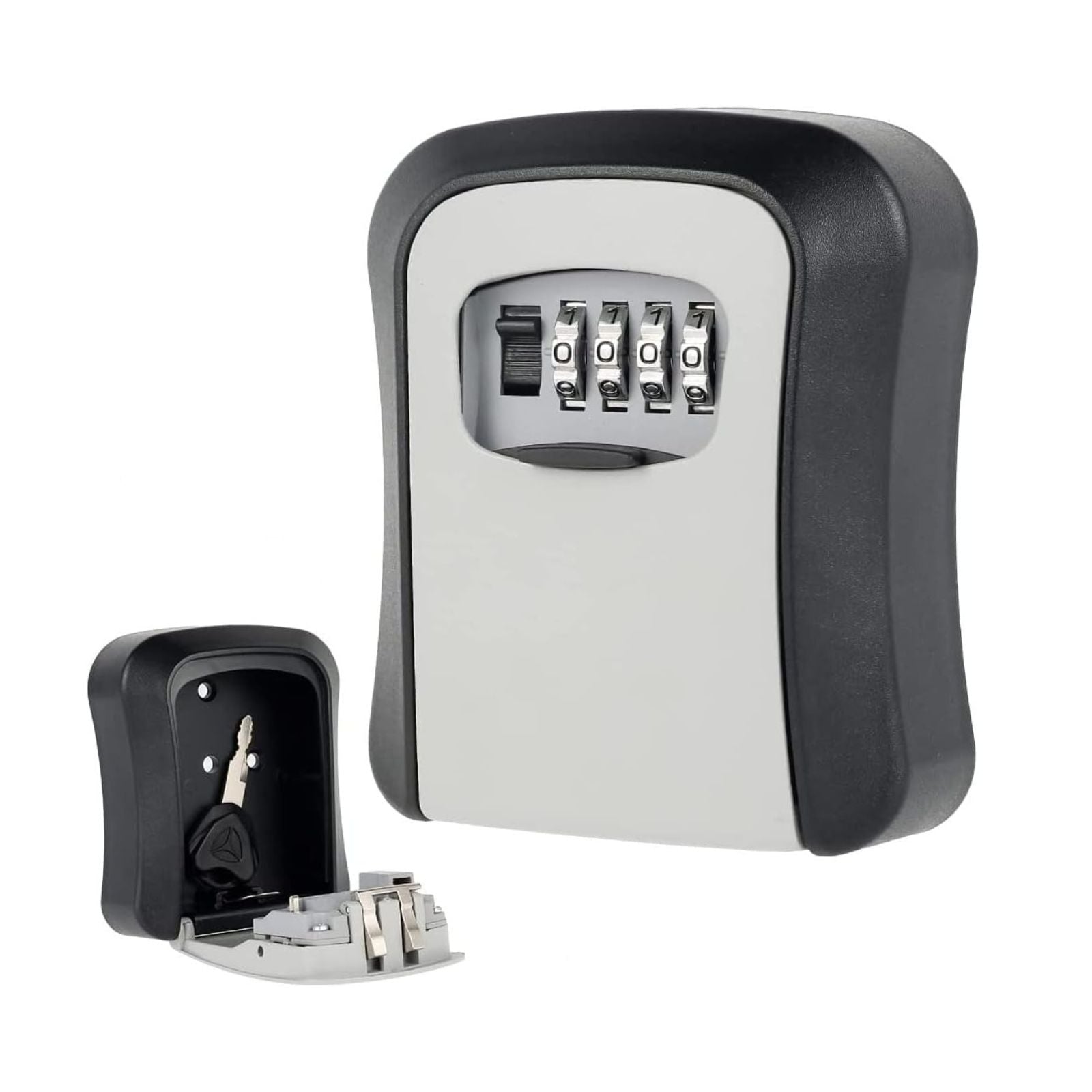 Home Security Outdoor Key Safe Storage Box Grey Wall Mounted Combination Lock
