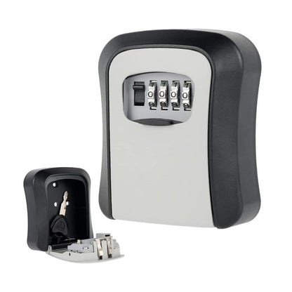 Home Security Outdoor Key Safe Storage Box Grey Wall Mounted Combination Lock