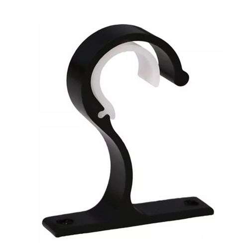 Rod Drapery Bracket Room Window Frame 2X Black Bracket Hang Curtain Hook