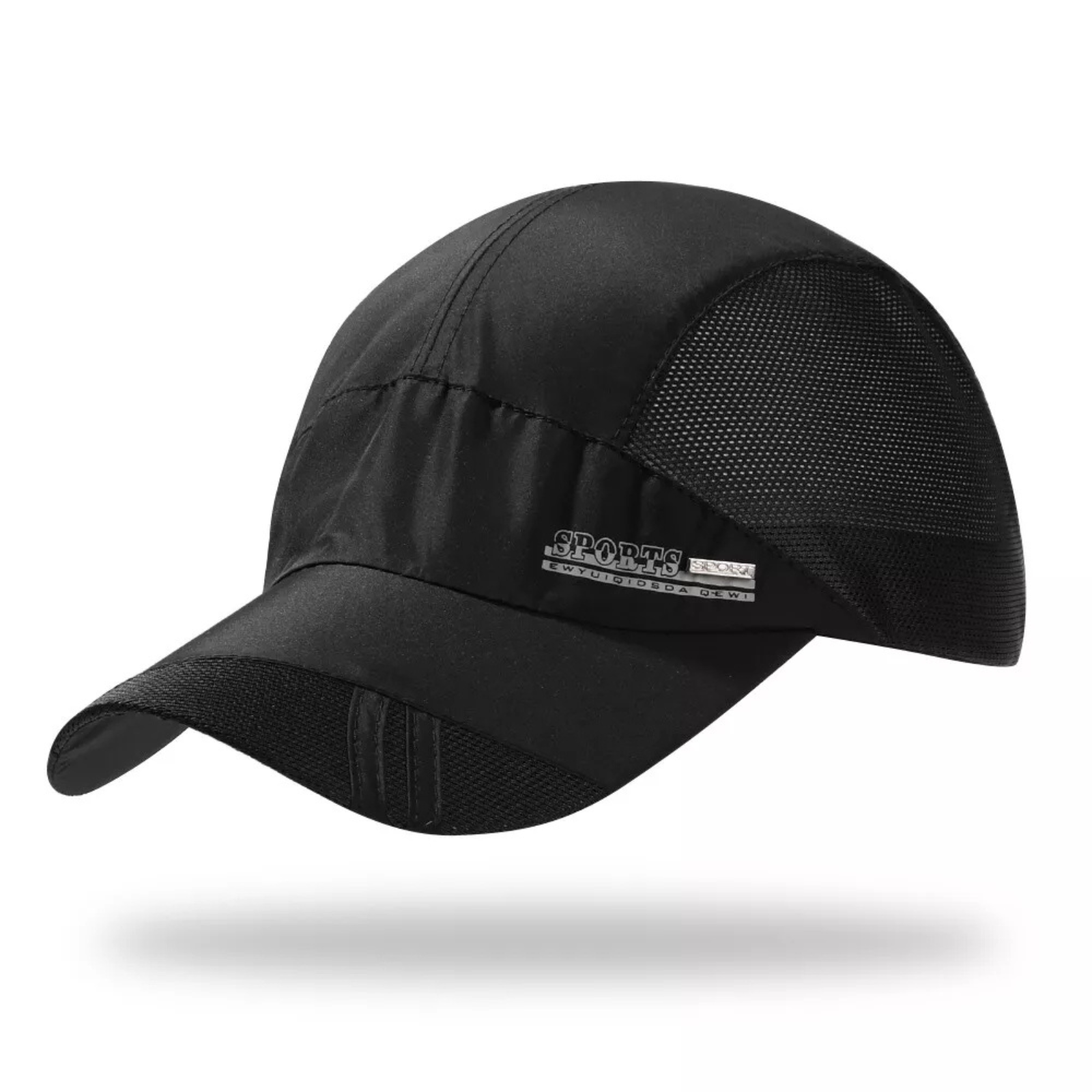 Mesh Cap Visor Cap Baseball Hat Quick Dry Fashion Running Outdoor Sport Black
