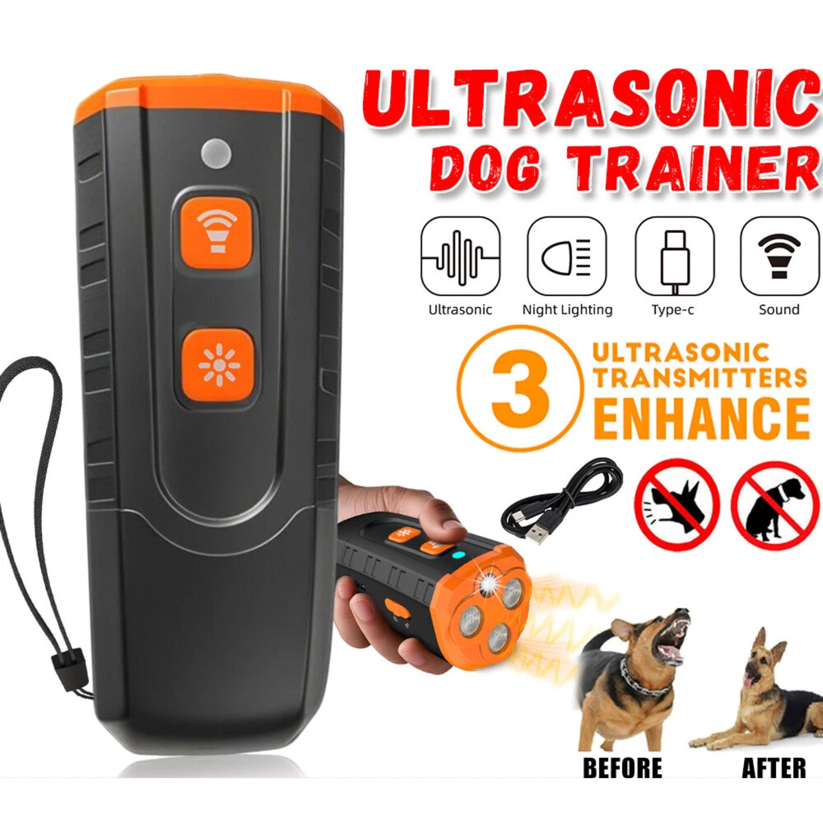 Ultrasonic Dog Barking Control Stop Repeller Anti Bark Device Train Tool