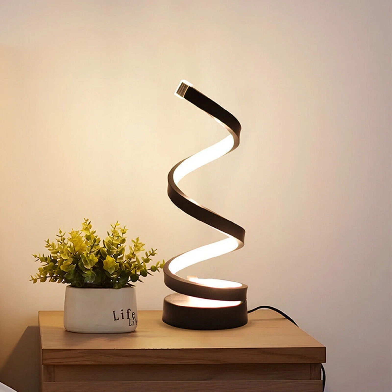 Modern Spiral Dimmable LED Desk Lamp for Office or Bedroom Use