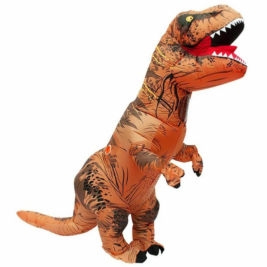 Adult Dinosaur Costume Trex Jurassic World Park Blow Inflatable Brown
