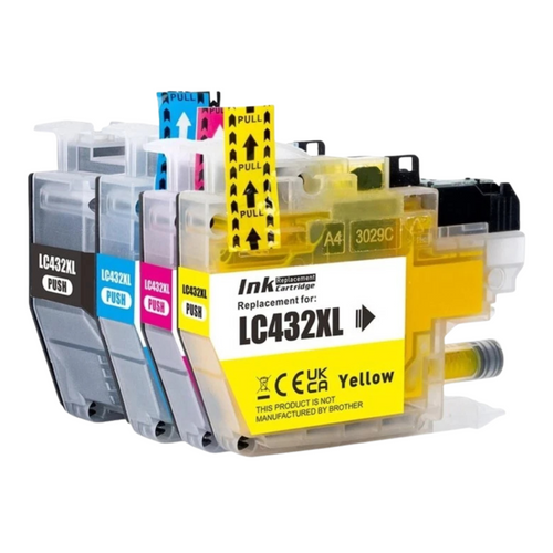 Ink Cartridges Set 5 Pack Compatible Brother LC-432XL High Yield