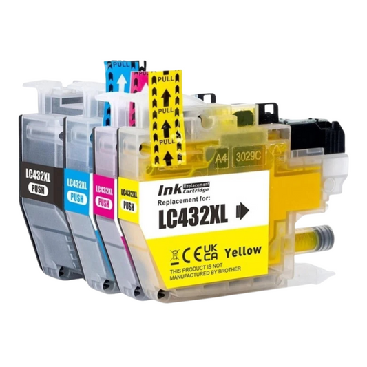 Ink Cartridges Set 5 Pack Compatible Brother LC-432XL High Yield