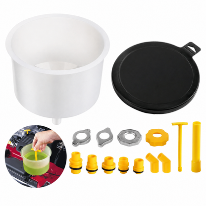 Auto Car Automotive Radiator Filler Refill 15PC Coolant Funnel Fill Kit