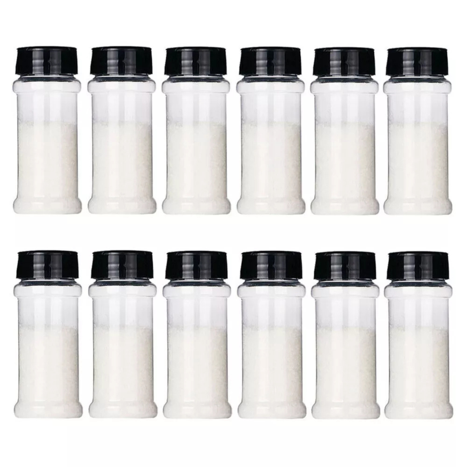 12x Spice Bottle Storage Shaker Lid Herb Empty Plastic Spice Bottles Containers