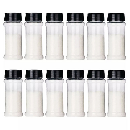 12x Spice Bottle Storage Shaker Lid Herb Empty Plastic Spice Bottles Containers