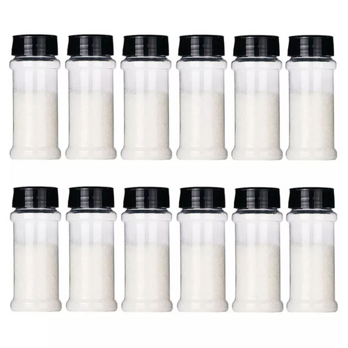 12x Spice Bottle Storage Shaker Lid Herb Empty Plastic Spice Bottles Containers