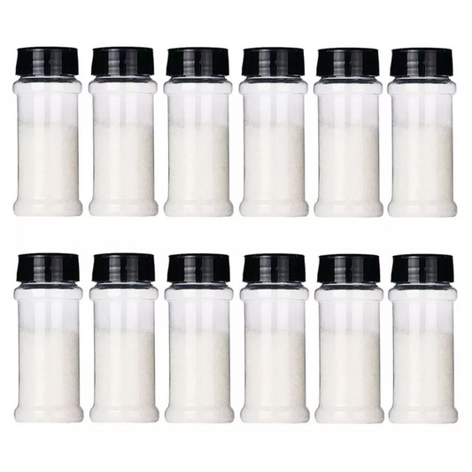 12x Spice Bottle Storage Shaker Lid Herb Empty Plastic Spice Bottles Containers