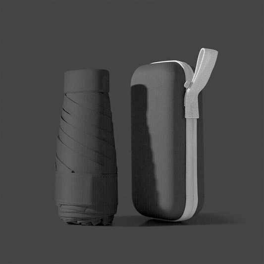 Black Windproof Travel Umbrella Mini Pocket Compact Umbrella Anti UV Sun