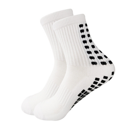 Anti-Slip Skid Hospital Soccer Basketball Football White Sports Socks Grip Dots