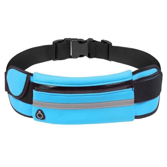 Blue Fanny Pack Waist Belt Waterproof Money Wallet Zip Pouch Running Bum Bag