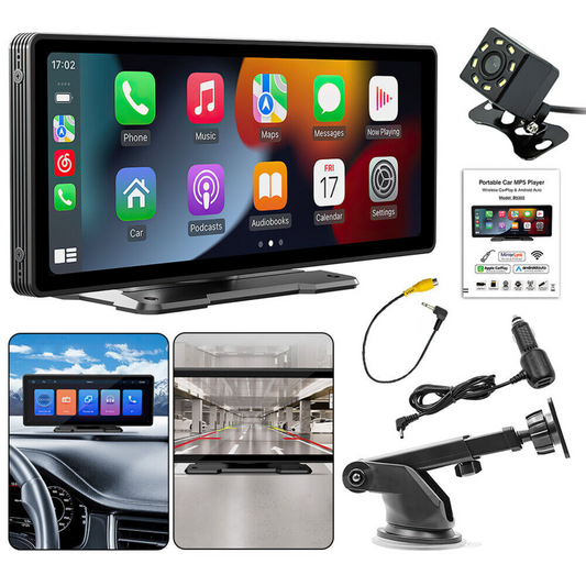 Apple Carplay Android 9" Portable Car Stereo Radio Wireless Auto FM Bluetooth